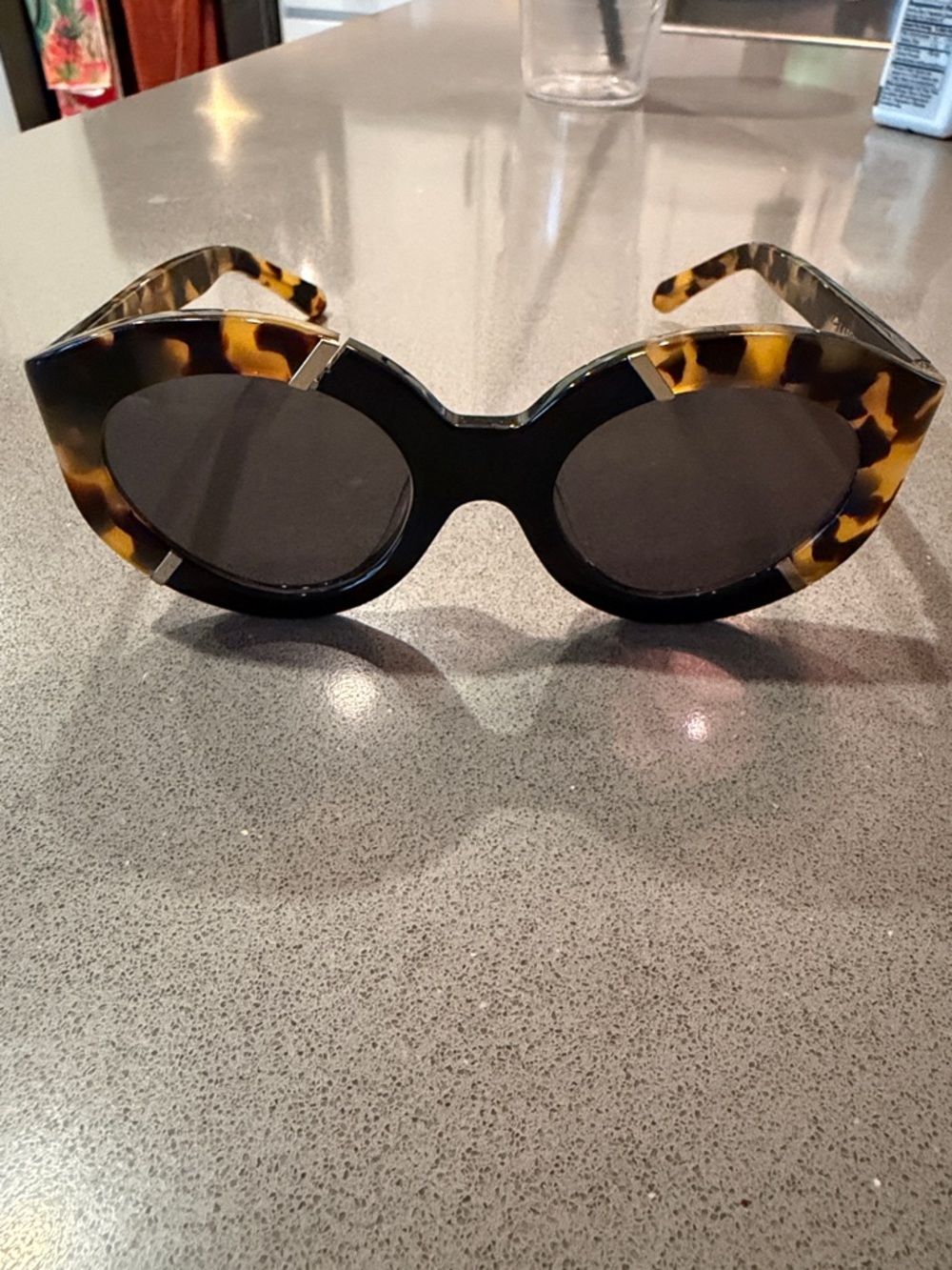 Karen Walker Flowerpatch Tortoiseshell and Black Sunglasses